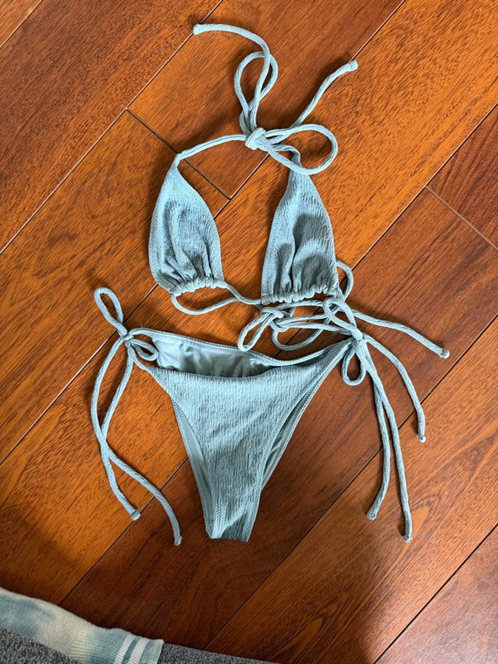 Tie-String Bikini Set in Sage Green - Women's Swim